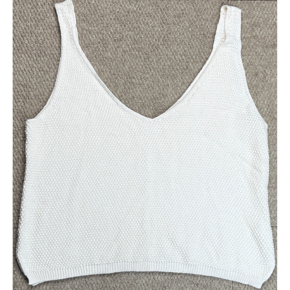 Marine Layer Women's Ivory Waffle Knit Tank Top Size XL